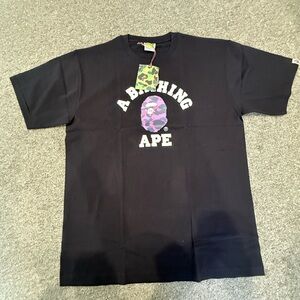 bape  Black  T-Shirt with pink